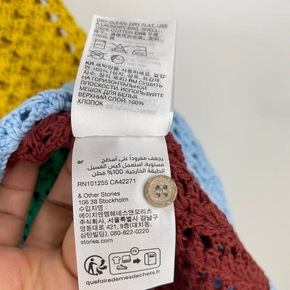 & Other Stories x Sindiso Khumalo | NWT Colour-Blocked Hand-Crocheted Top M - Picture 12 of 12